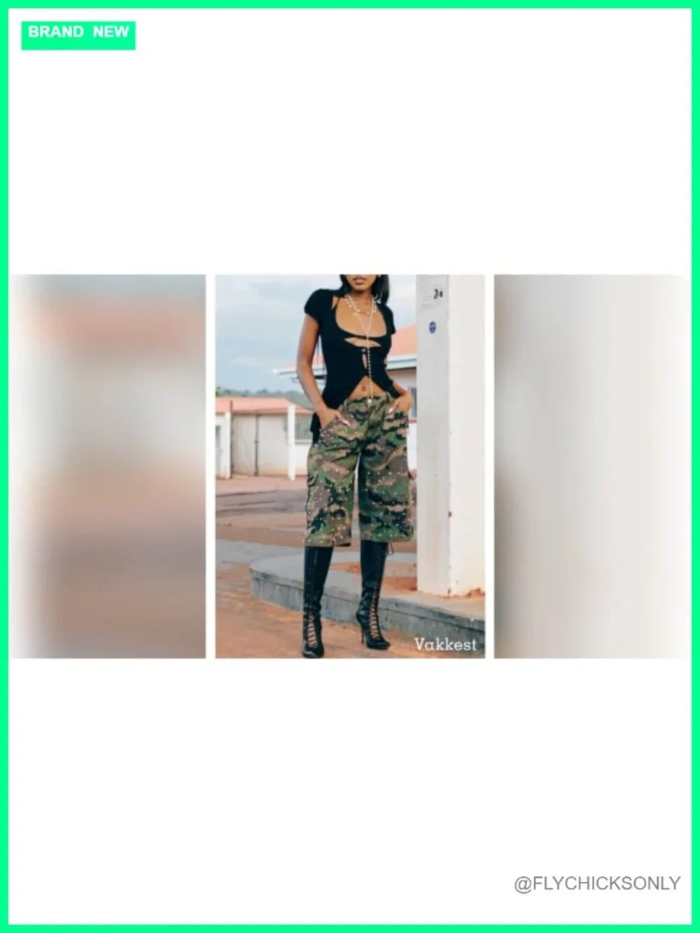 Camo Cargo Denim Shorts High Waisted Baggy Wide Leg Jorts with Pockets